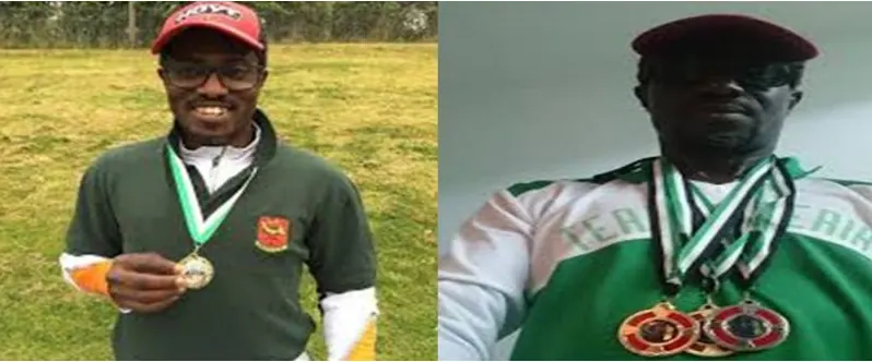 Nigerian archers wearing medals