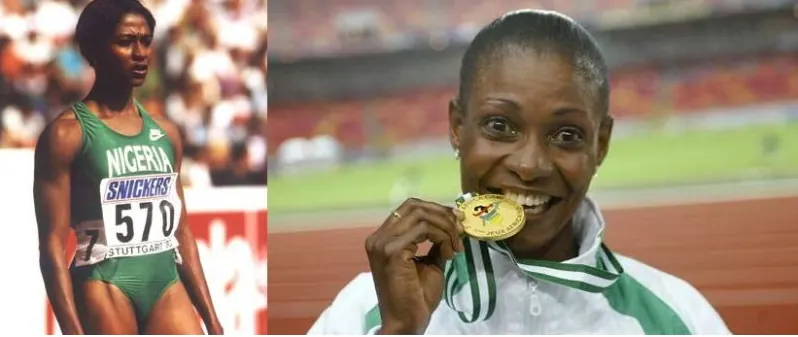 Mary Onyali in Nigeria colours