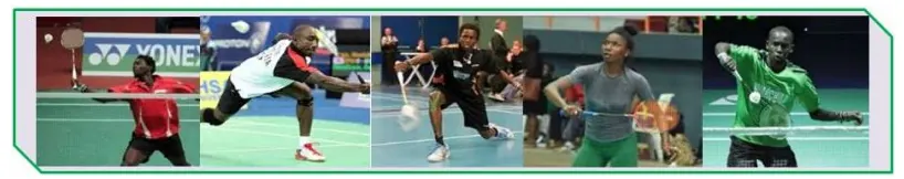 Montage of Nigerian badminton players in action