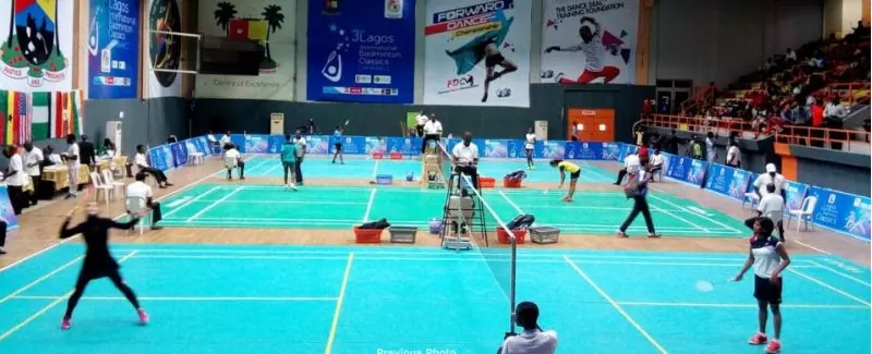 Badminton courts during a tournament in Nigeria
