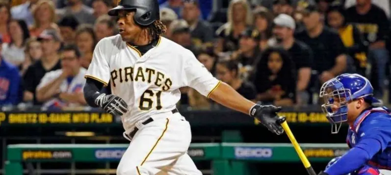 A batter swinging at a pitch