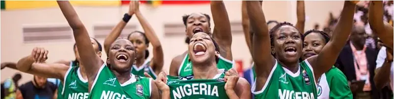 Nigerian players celebrating together