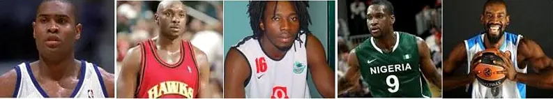 Montage of Nigerian basketball players
