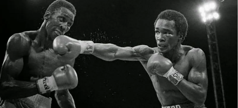 A Nigerian boxer in a professional fight