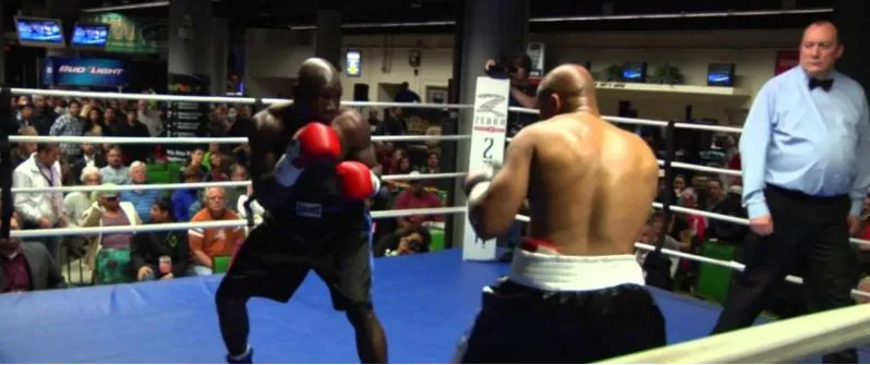 A Nigerian boxer in a professional fight