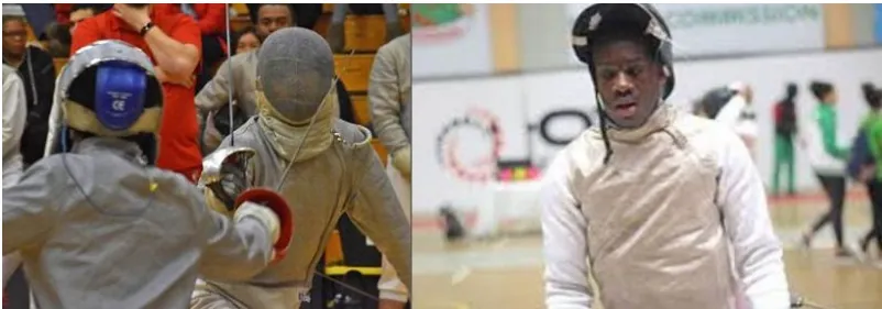 A Nigerian fencer at a championship