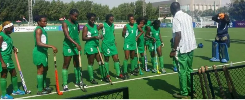 Nigeria’s women’s squad lined up before a match