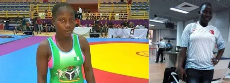 Nigerian women judokas at a championship venue