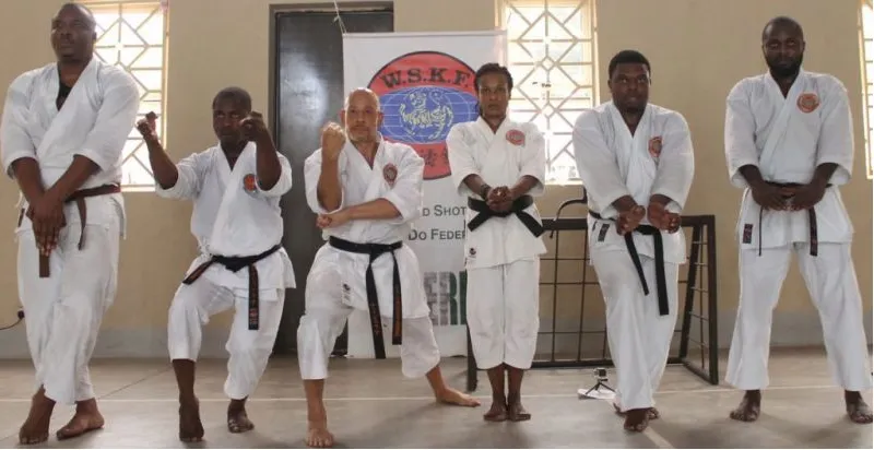 WSKF Nigeria black belts demonstrating a stance