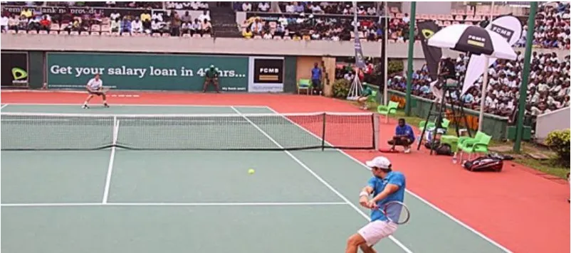 Spectators at a tennis championship in Nigeria