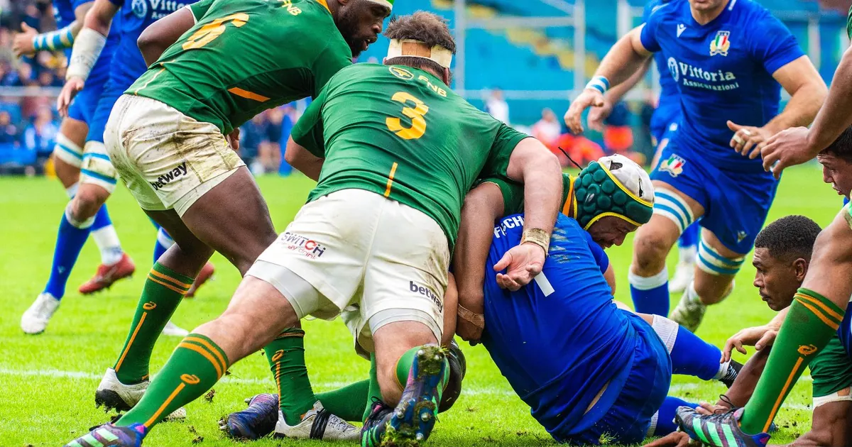 South Africa's Springboks in action against Italy