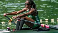 Nigerian rower in a single scull