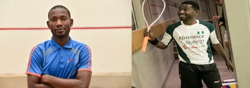 Nigerian squash players on court