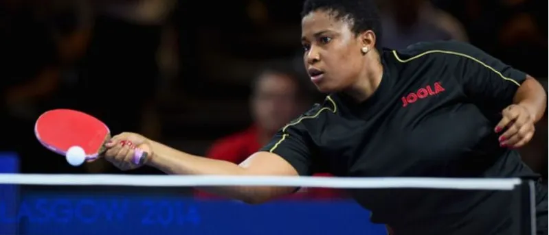 A Nigerian woman in action at an international tournament