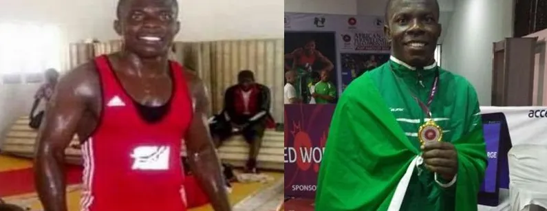 Nigerian wrestlers with their medals